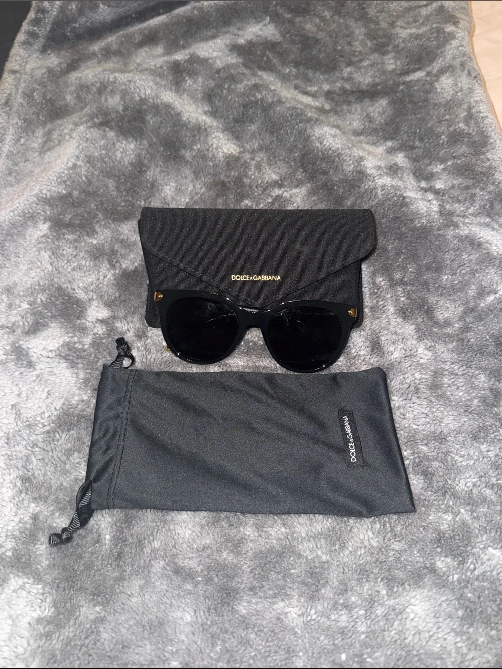 Dolce & Gabbana women’s Black Sunglasses with Gold Accents